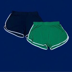 Women's medium Green and navy Athletic Shorts “booty shorts”
